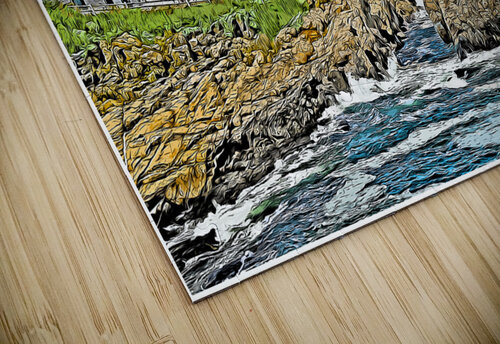 Portland Head Lighthouse At High Tide in Maine - Illus. Allan Wood puzzle