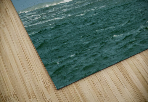 Perfect Crown Wave Surrounds Whaleback Lighthouse Tower in Maine Allan Wood puzzle