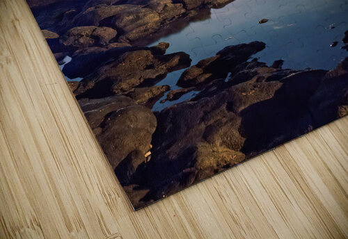 Black lava tidepool with full moon Ka Iwi Hawaii Lauren Pritchett Photography puzzle
