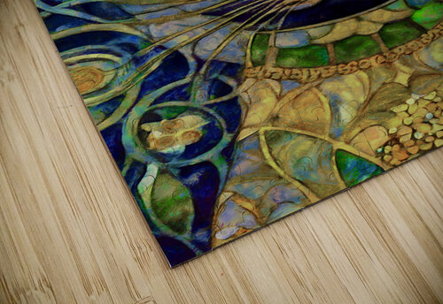 Abstract Portrait of a Cat in Vintage Tiffany Style Stained Glass Sandy Richter puzzle