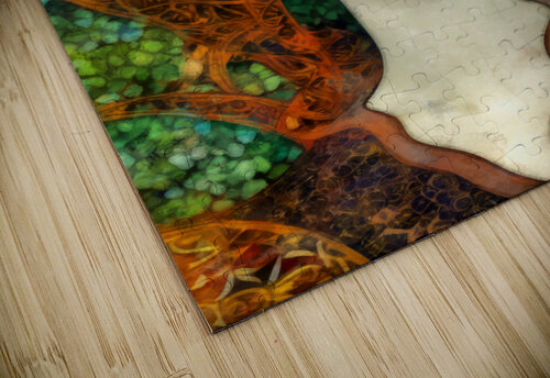 Portrait of Beautiful Woman in Vintage Tiffany Stained Glass Style Sandy Richter puzzle
