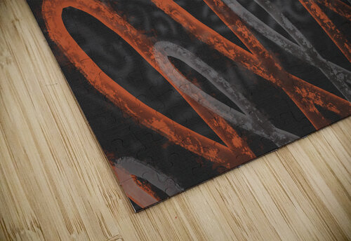 Linen and Orange Loops on Grey Iris H Richardson puzzle