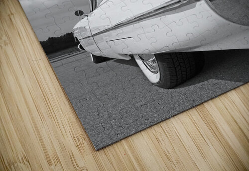 Reach For The Skies - 1959 Cadillac Tail Fins Black and White Gill Billington puzzle