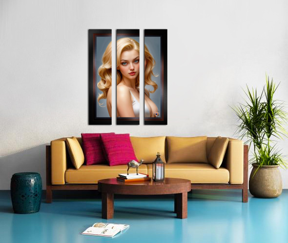 Shes Thinking Of You Captivating Pin Up Girl AI Concept Art