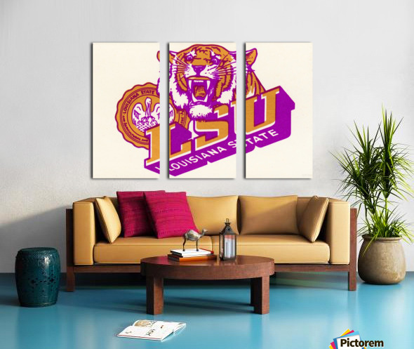 【Vintage】大判ラグ　LSU チームロゴ　虎　1420×1150 Vintage】大判ラグ LSU チームロゴ 虎 1420×1150