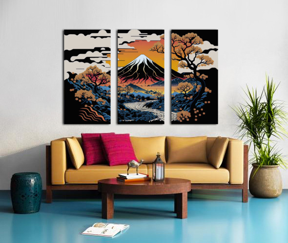 Fusion between Pop art deco and traditional Japanese ukiyo-e