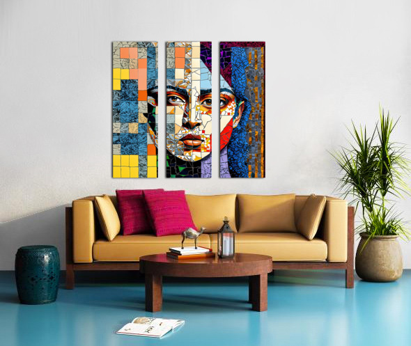 絵画 Square in the face Mosaic Face - GIA-2309-1063-ILU by JordiCarrio Wall Art