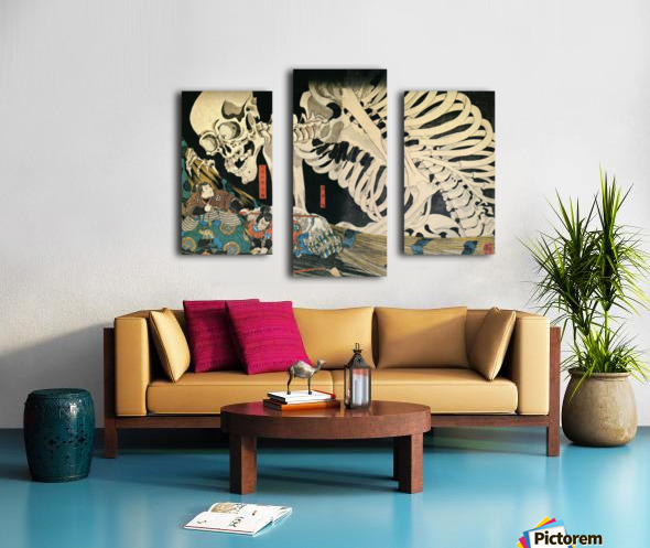 Mitsukini Defying the Skeleton by Utagawa Kuniyoshi Wall Art
