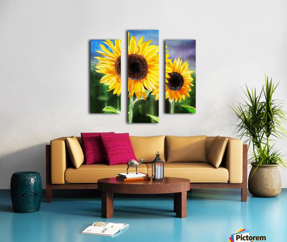 sunflower 2本 Two Suns Two Sunflowers by Irina Sztukowski Wall Art