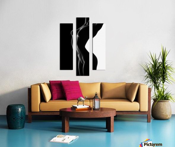 Nude black versus white 2 Canvas print