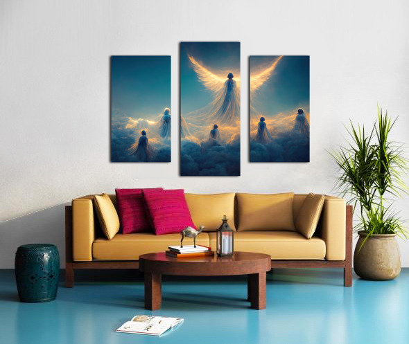 Angel on clouds in Heaven 01 by Matthias Hauser Wall Art