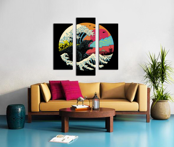Retro Wave Kaiju Godzilla Japanese pop art style. by Nelly77