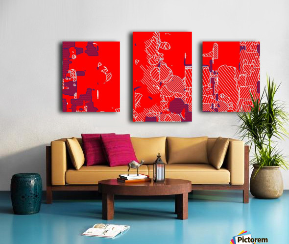 Graffiti Drawing And Painting Abstract In Red And Blue Timmyla Canvas Artwork