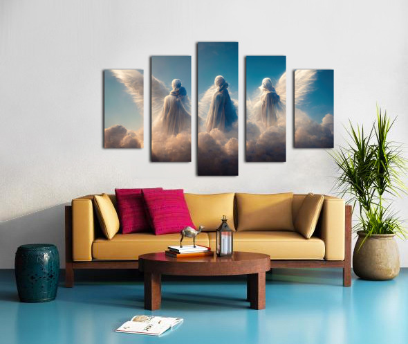 Angel on clouds in Heaven 02 by Matthias Hauser Wall Art