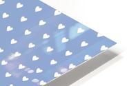 Pale Blue Heart Shape Pattern HD Metal print