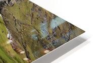 lonely house and waterfalls in saksun area on faroe  HD Metal print