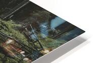 wood bridge near saent waterfall  HD Metal print