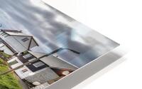 house with green roof  HD Metal print