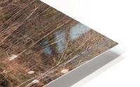 Wooden bench view of Valley Falls on spring morning HD Metal print