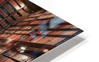 Traditional library with floor-to-ceiling bookcases HD Metal print