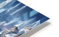 A city made of ice with ice slides frozen HD Metal print