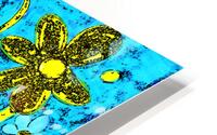 Abstract Vibrant Floral Display on a Blue Background HD Metal print