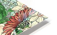 Watercolor Botanical Flowers Garden Flowerbed II HD Metal print