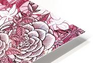 Watercolor Botanical Flowers Garden Pink Flowerbed IV HD Metal print