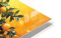 Lemon Tree  18   Yellow on Orange and Teal HD Metal print