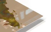 Green Brown Beige Colorful World Map Silhouet HD Metal print