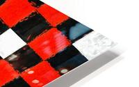 Red Black and White Checkerboard HD Metal print