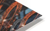 Linen and Orange Loops on Grey HD Metal print