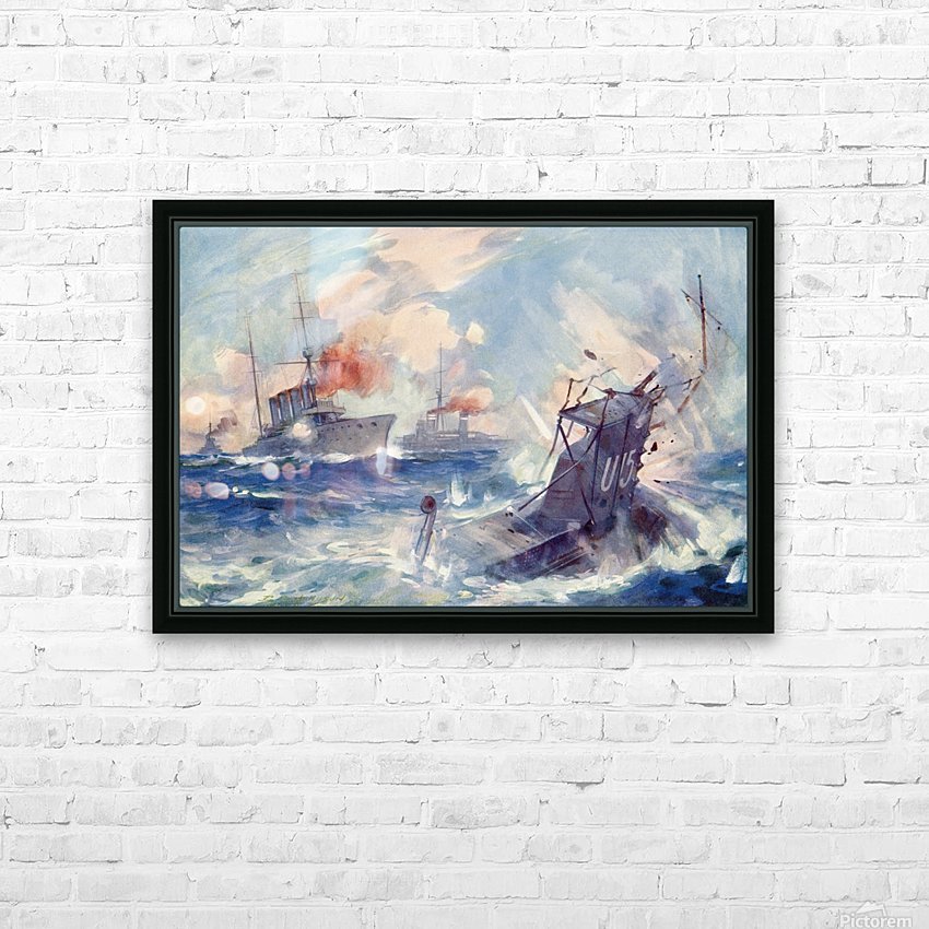 The Sinking Of The German Submarine Sm U 15 After Being Rammed By The British Light Cruiser H M S Birmingham 9 August 1914 During World War One From The History Of The Great War