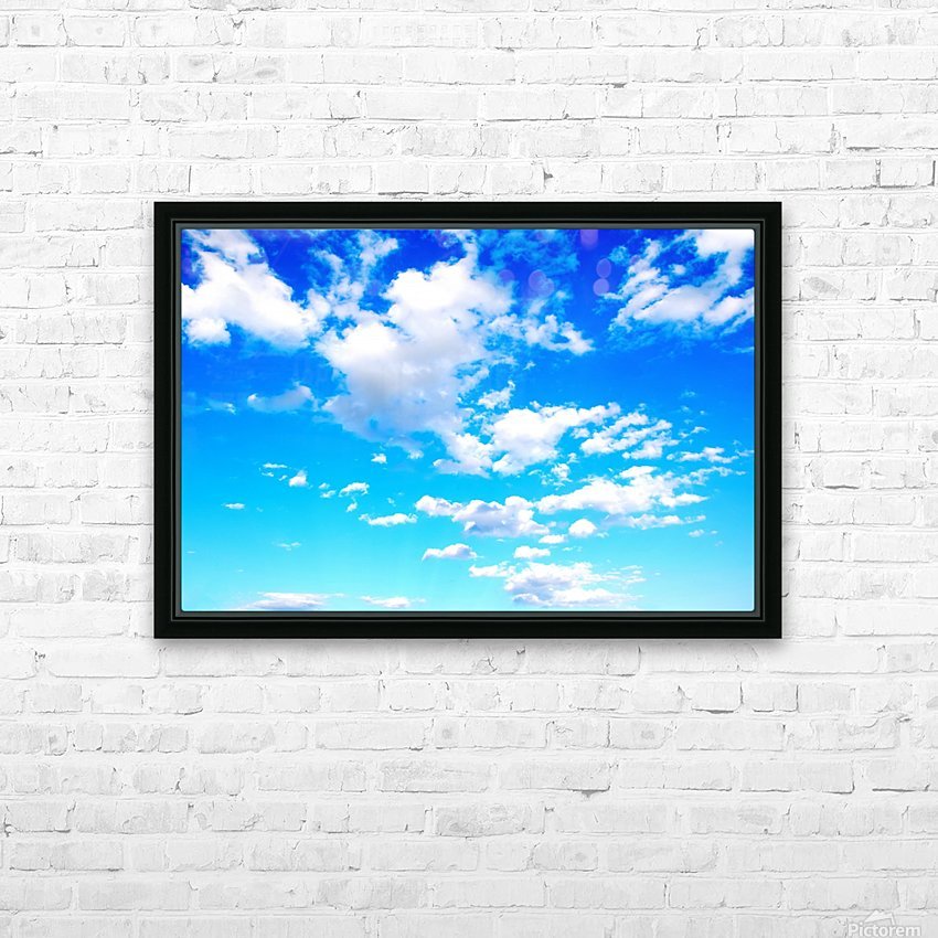 Bright Sky Blue with Clouds Colorful Scenic Background by Kikkia