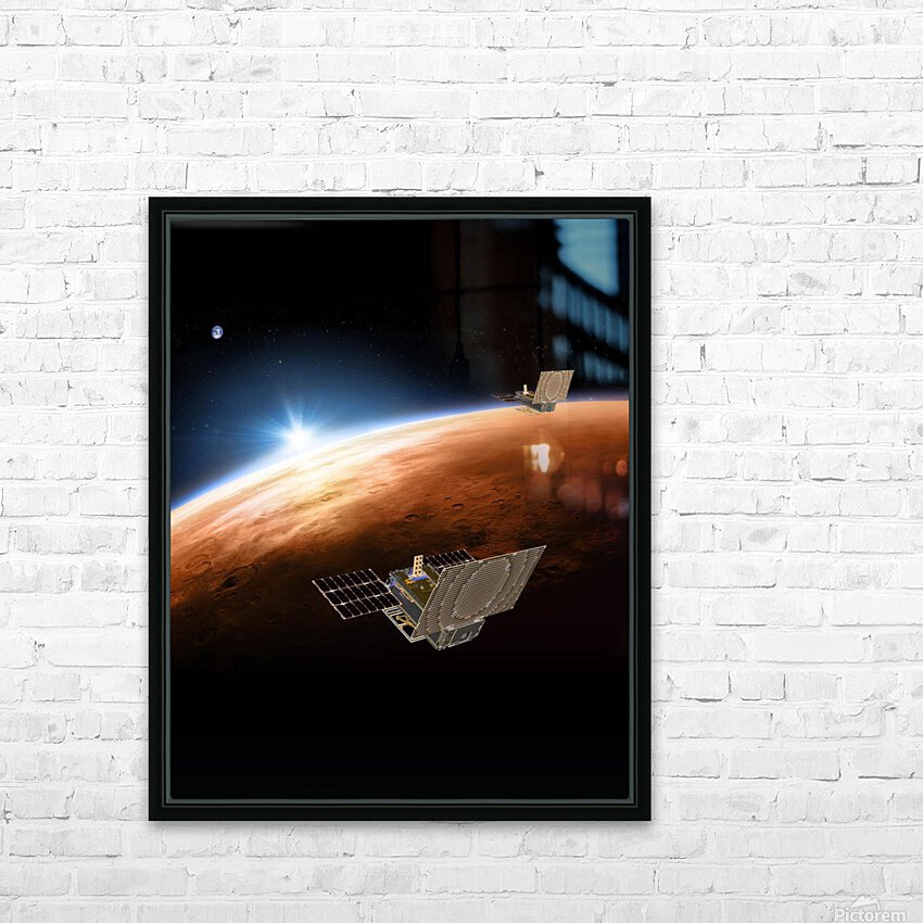 Mars and Earth HD Sublimation Metal print with Decorating Float Frame (BOX)