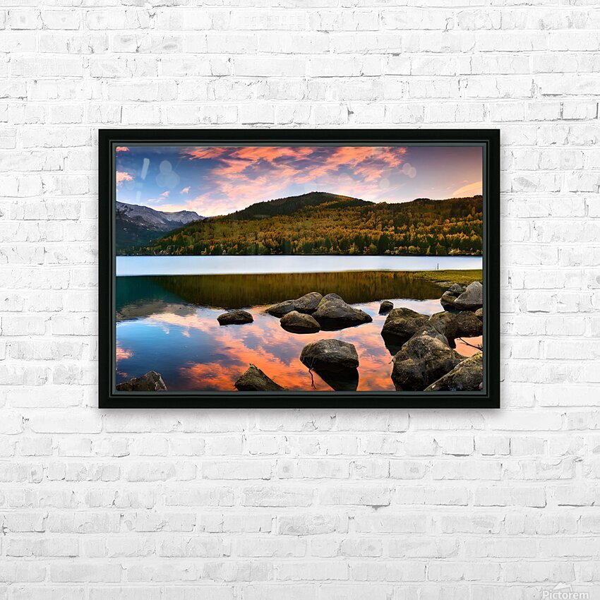 pristine sunset at a lake in the mountains 4k ren