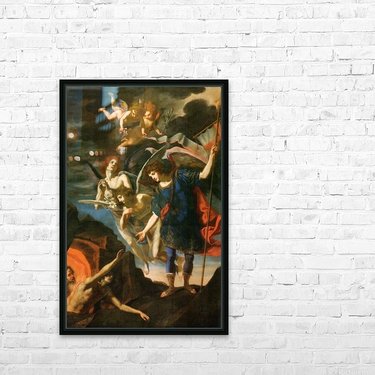 Saint Michael the Archangel releases souls from purgatory by