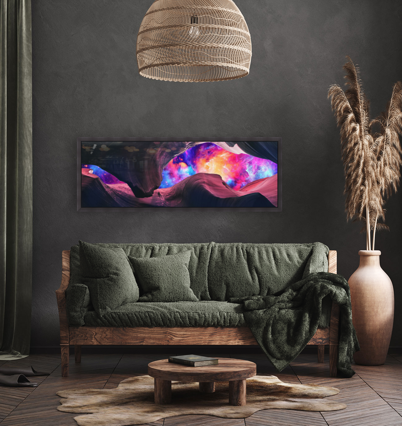 Grand Canyon with Colorful Space - Panoramic UHD Art