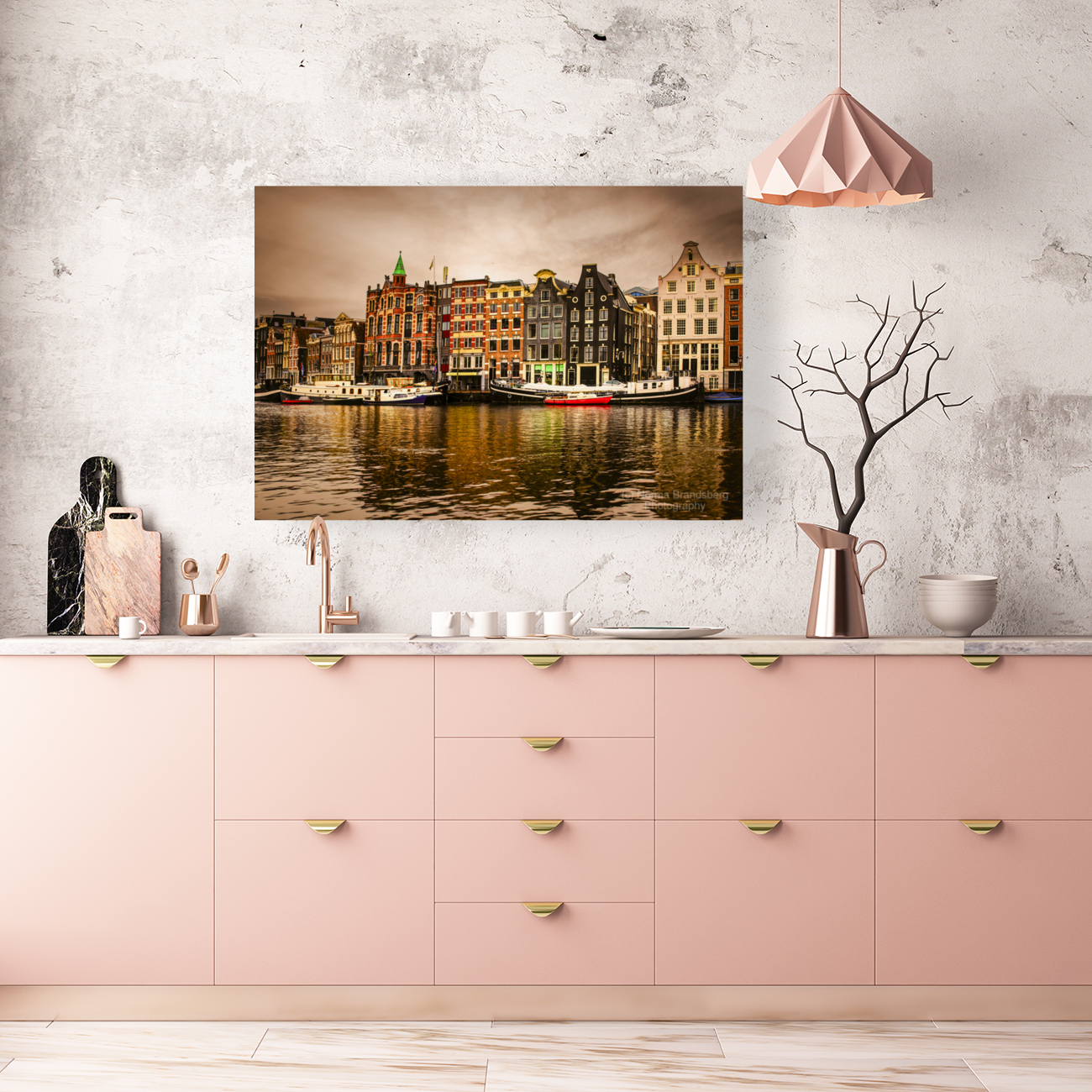Amsterdam River Reflections at Sunset Art