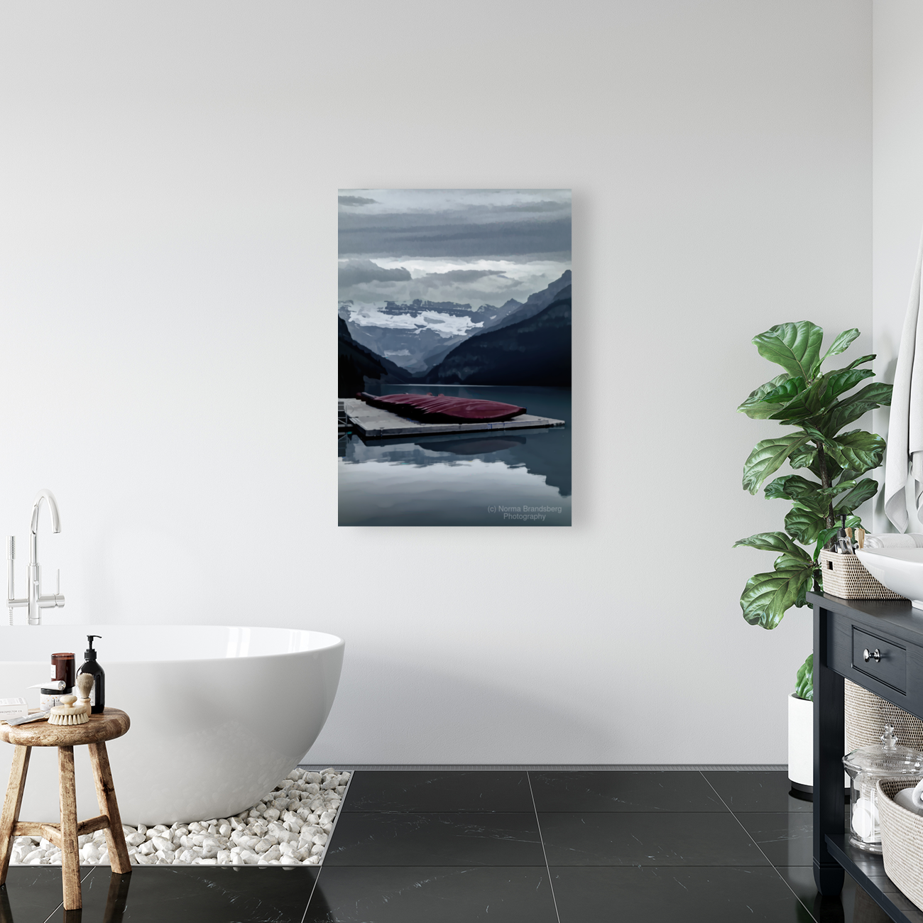 Lake Louise Canoes in Abstract Art