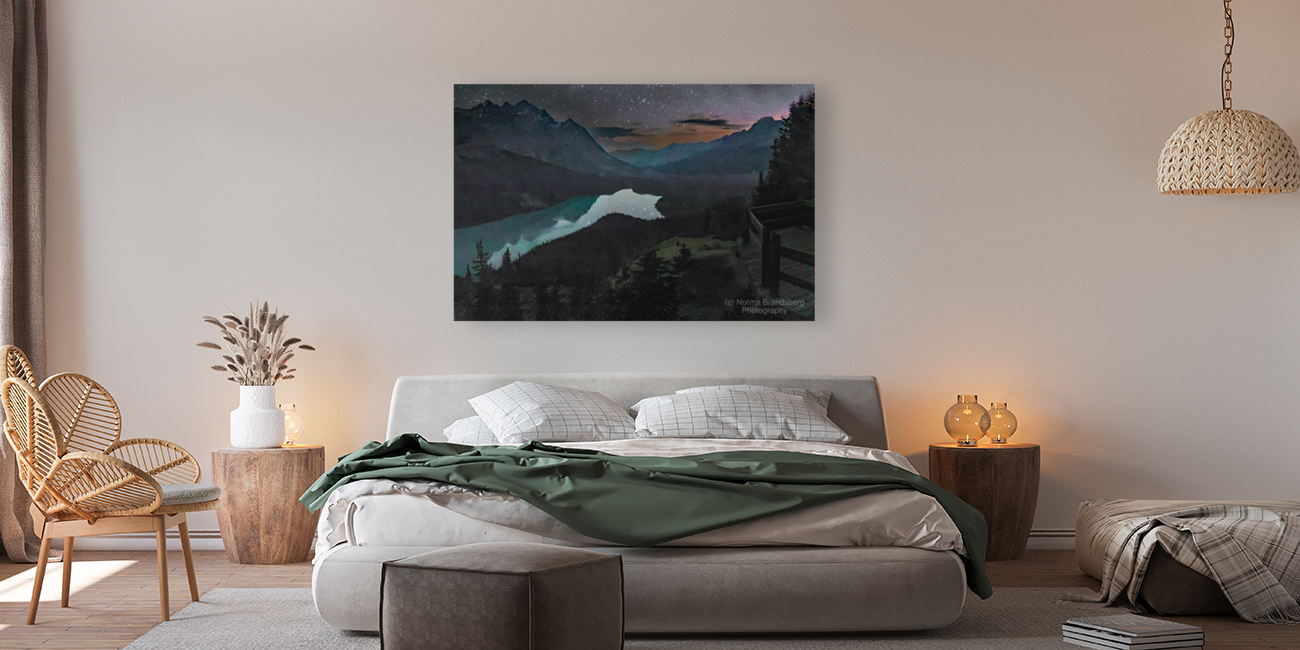 Peyto Lake Under the Stars Art