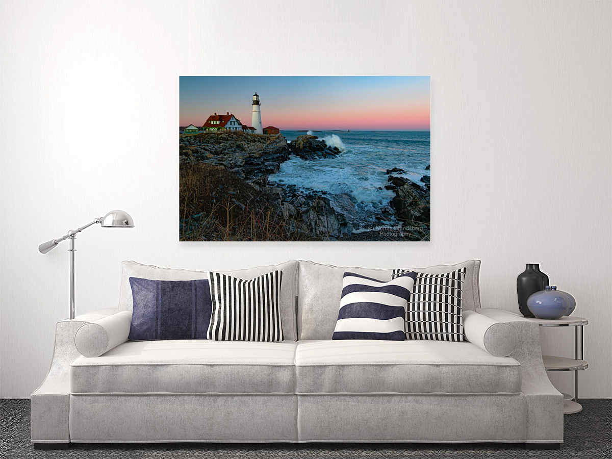 Maine Portland Cape Elizabeth Lighthouse Sunset 5 Art