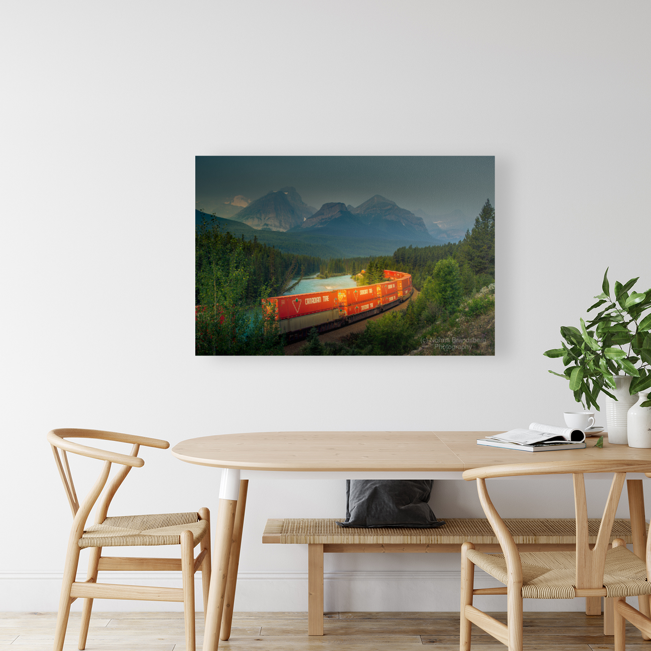 Morants Curve Train in Banff National Park Art