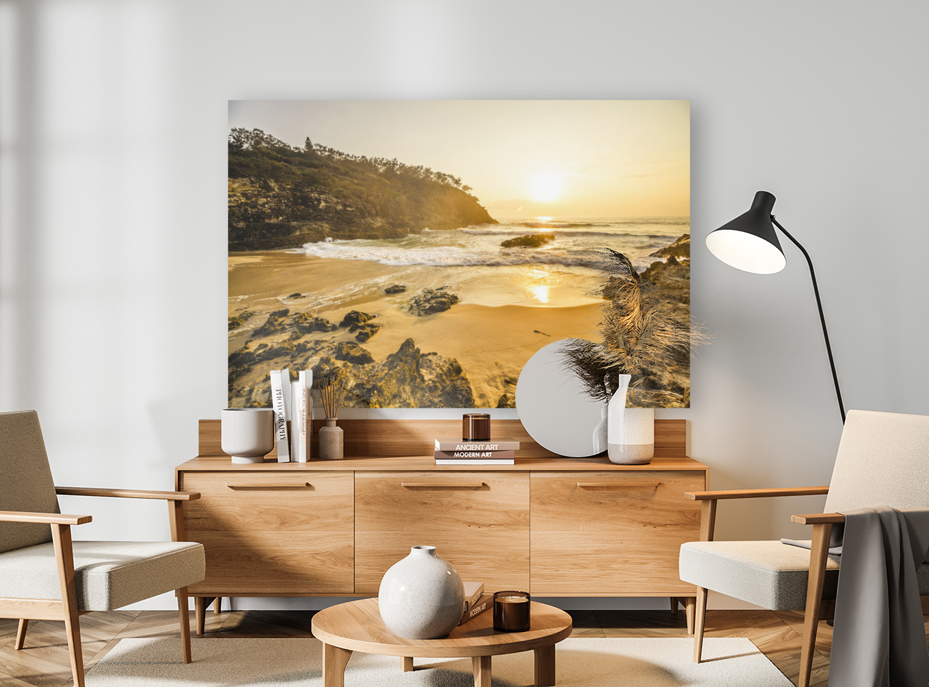 Golden seascape Art