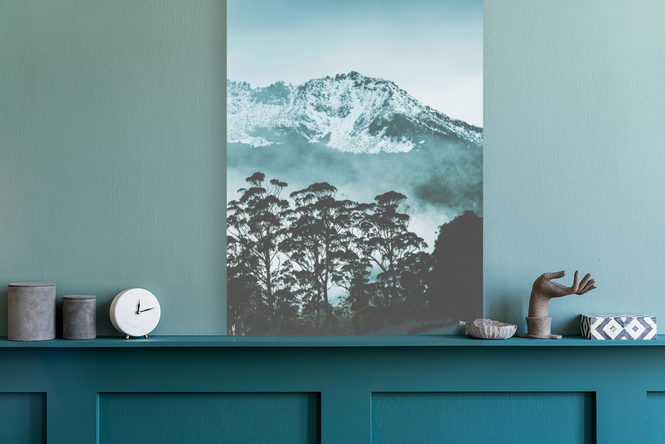 Blue mountain winter landscape Art