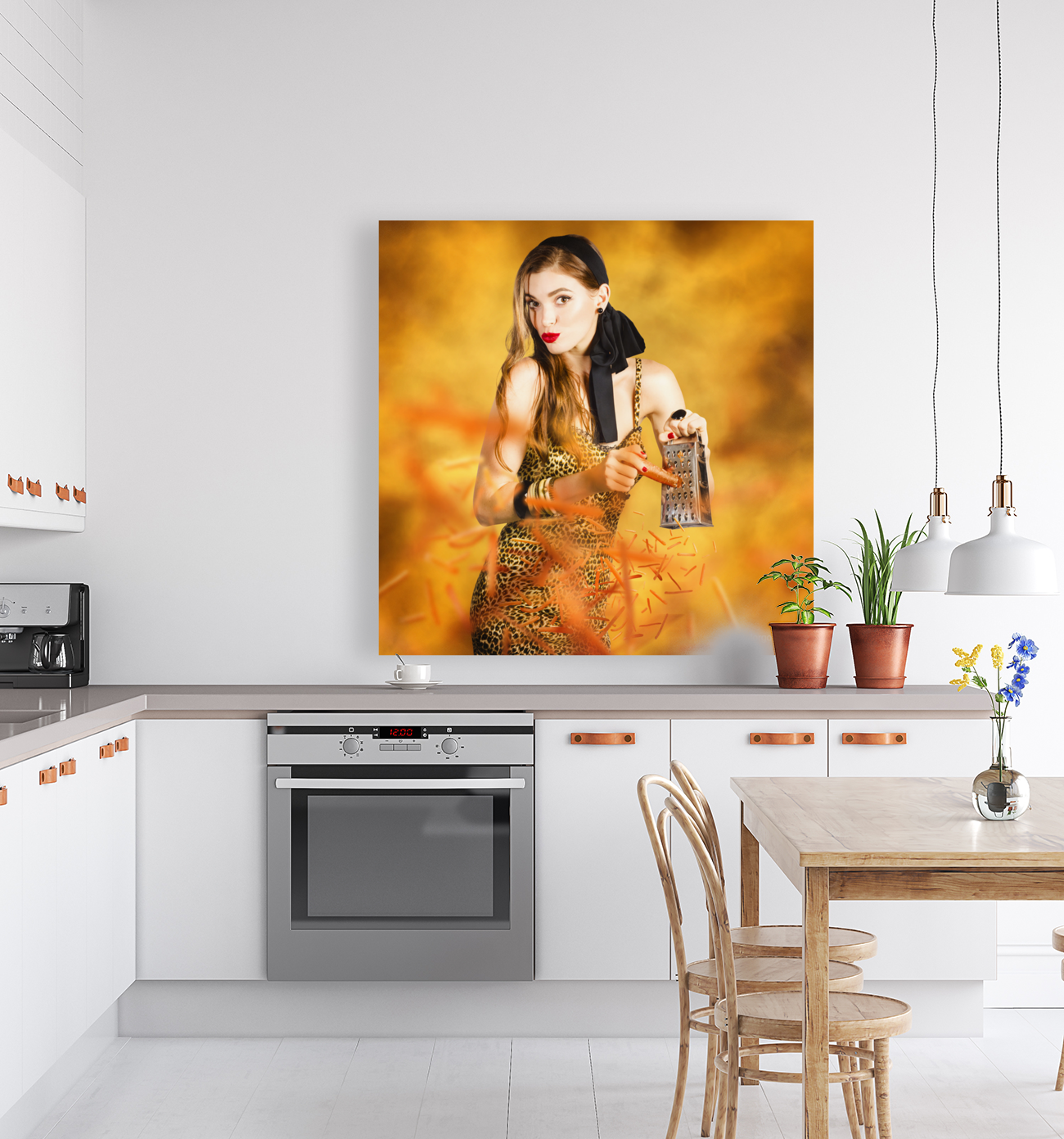 Housewife grating carrots Art