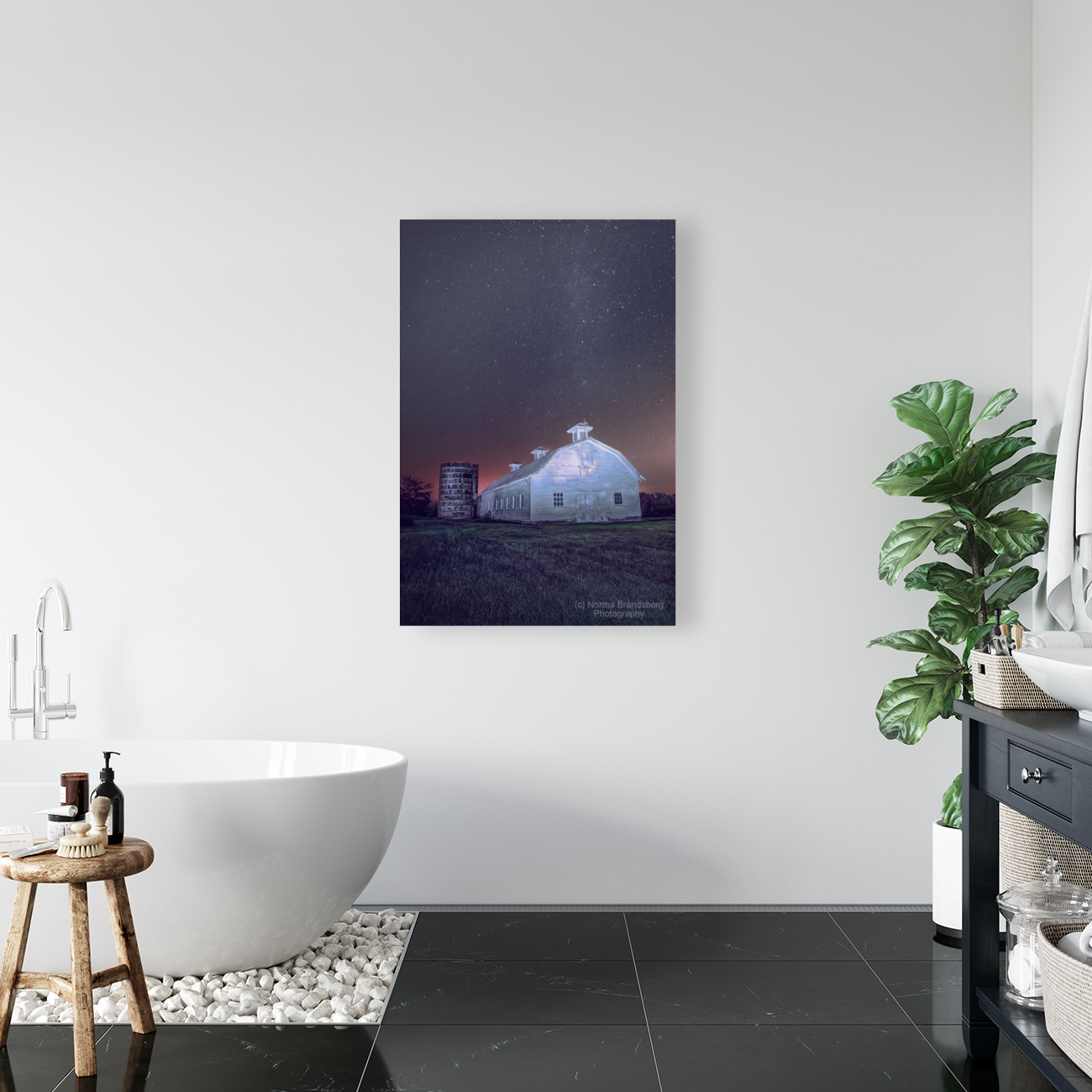 Virginia White Barn Under the Stars Art