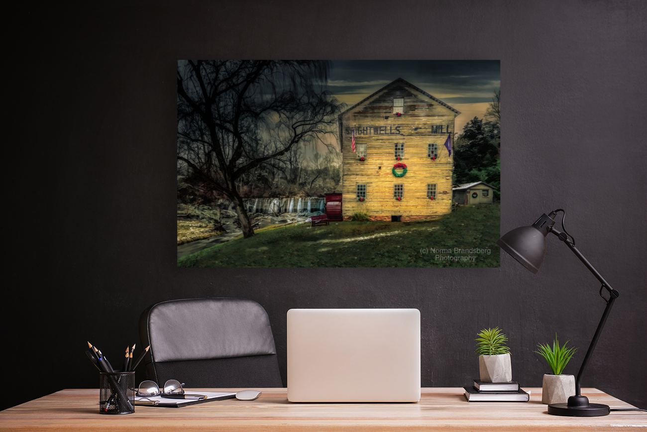 Amherst County Virginia Mill at Christmas Art