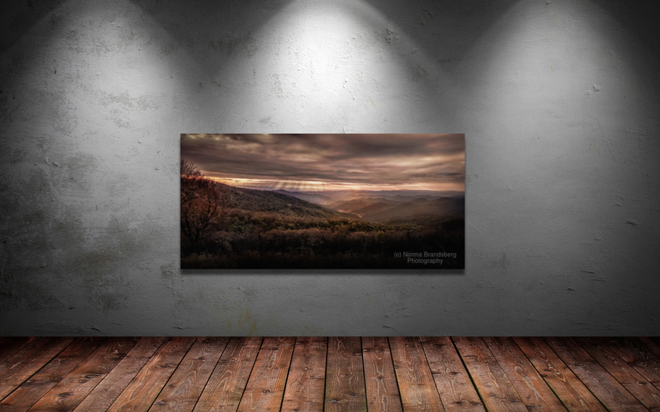 Blue Ridge Parkway Glassmine Overlook Sunset Panorama Art