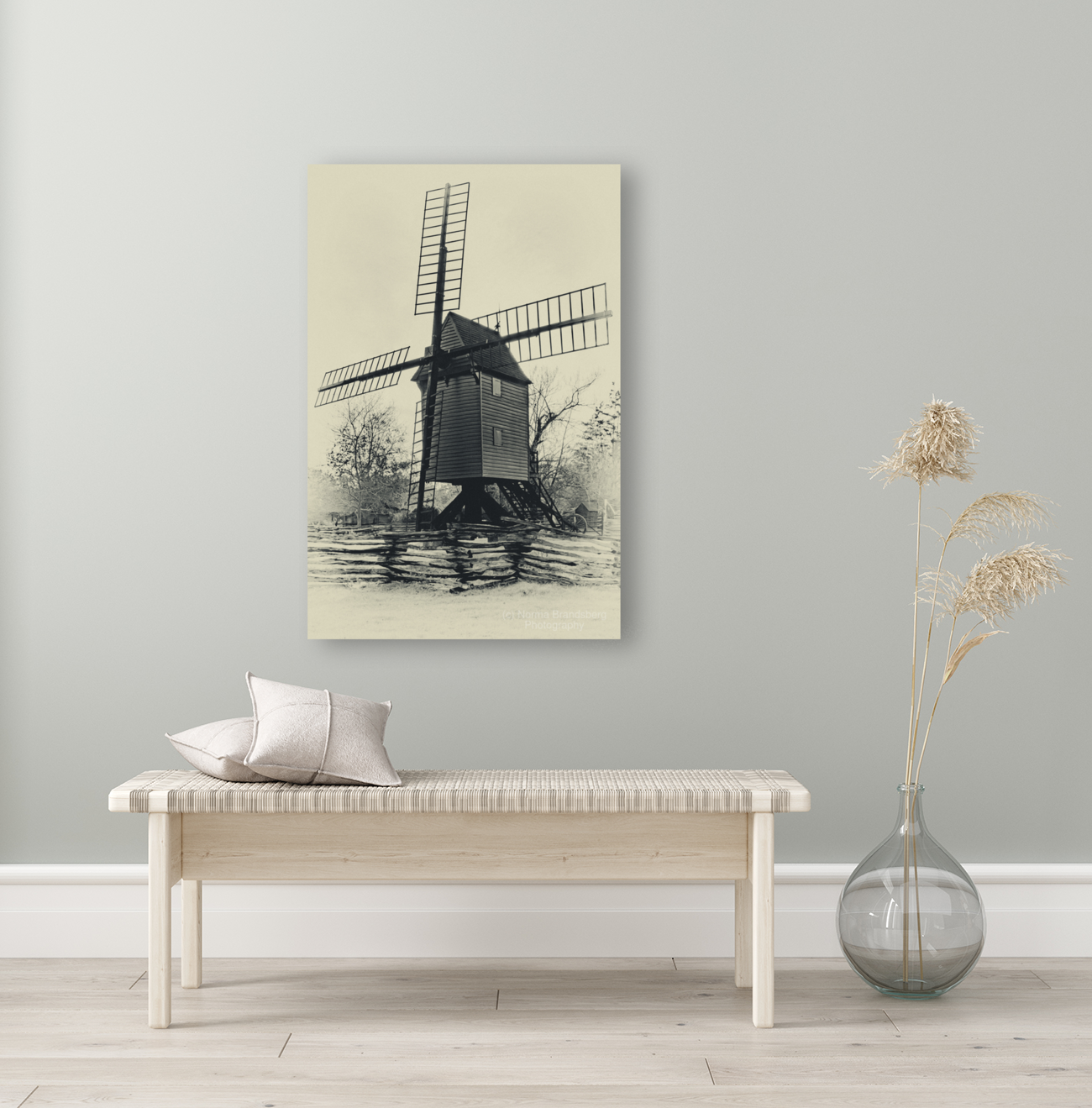 Williamsburg Windmill in Sepia Art